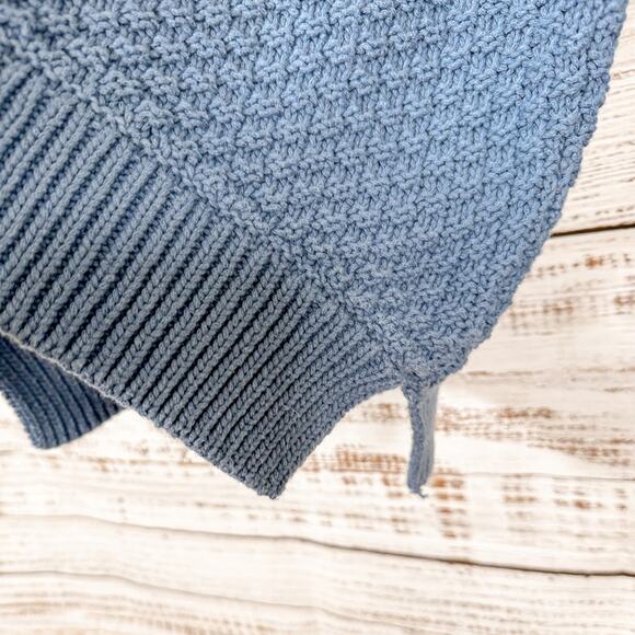 Caslon Blue & White Colorblock Split Hem Sweater, EUC, Size Small - Picture 5 of 13